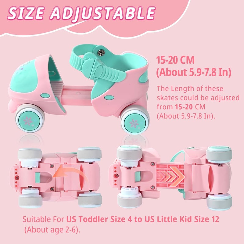 Mpoutik Kids Children's Adjustable Quad Roller Skates Wheels Lock Boys Girls Roller Skate for Beginners Toddlers Baby Age 2-6 Years Old - Image 3